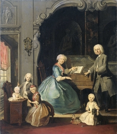 Family Group near a Harpsichord