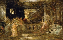 Feast Scene by Adolphe Joseph Thomas Monticelli