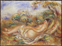 Femme étendue dans la campagne by Auguste Renoir