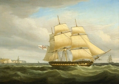 HMS Undaunted off Dover by Thomas Whitcombe