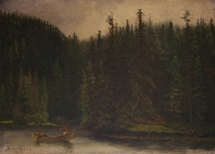 Indian Hunters in Canoe by Albert Bierstadt