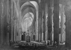 Interior of a Five-Aisled Catholic Church by Jacob Balthasar Peeters