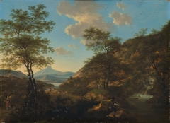 Italian landscape with draftsman by Willem de Heusch