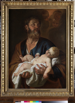 Joseph with the child Jesus by Jacob Leyssens