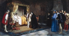 La duquesa de Alençon presentada a su hermano el rey de Francia Francisco I por el emperador Carlos V by Manuel Arroyo y Lorenzo
