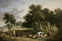 Landscape  - Cattle Crossing A Stream by George Vincent
