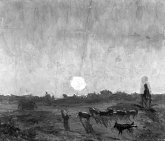 Landscape Sketch, Moonlight by Charles-François Daubigny