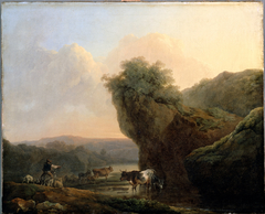 Landscape with Cattle by Philippe J de Loutherbourg