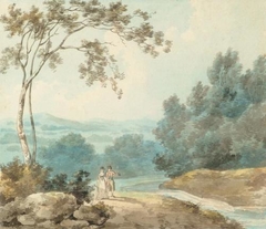 Landscape with Figures - Henry Wallis - ABDAG003565 by Henry Wallis