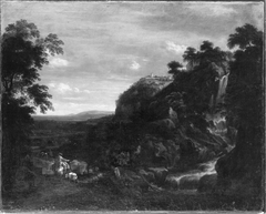 Landschaft mit Wasserfall by Johann Franz Ermels