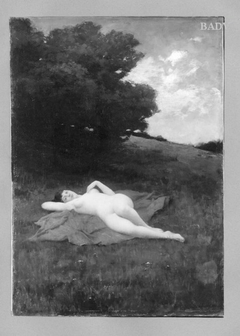 Landschaft mit weiblichen Akt by Ludwig von Zumbusch