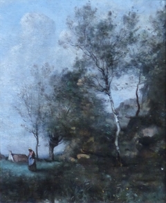 Le bouleau by Jean-Baptiste-Camille Corot