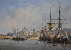 Le port de Fécamp by Jules Achille Noël