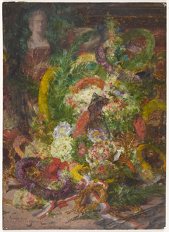 Les fleurs et les couronnes de la chambre mortuaire by Georges Jeannin
