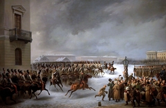 Life Guards Horse Regiment During the Uprising of December 14, 1825 at the Senate Square by Vasily Timm