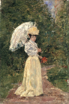 Madame Juliette dans le jardin by Eugène Louis Boudin