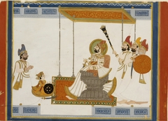 Man Singh of Marwar with his Son (?) before the Throne by Anonymous