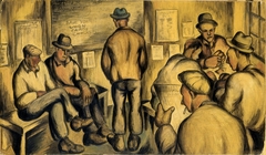 Men Waiting (mural study, Seattle, Washington Marine Hospital) by Kenneth Callahan