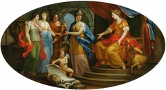 Minerva presenting the Personifications of the Arts of Painting, Gardening, Sculpture and Architecture to Britannia by Antonio Zucchi