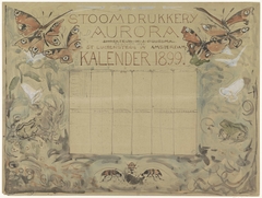 Ontwerp voor de kalender 1899 voor de Stoomdrukkerij Aurora by Theo van Hoytema