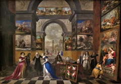 Painting gallery visited by art lovers by Gaspar de Witte