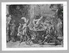 Playing soldiers, seven figures by Jean-Louis-Ernest Meissonier