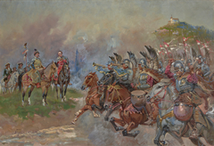 Polish Hussars Parading in Front of King John III Sobieski by Wojciech Kossak