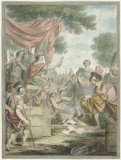 Pompeius laat de brieven van Sertorius verbranden by Louis Fabritius Dubourg