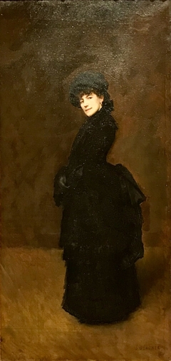 Portrait d'une femme en noir (Madame Fasen) by Joseph Wencker