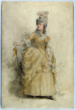 Portrait de Réjane (1856-1920) en costume de scène by Théobald Chartran