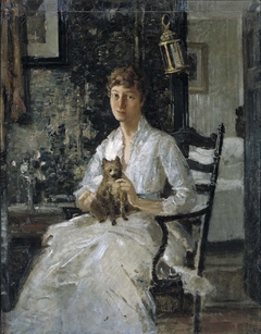 Portrait of a Lady with a Dog (Anna Baker Weir) by J. Alden Weir