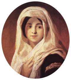 Portrait of a Woman with Veil by Károly Brocky