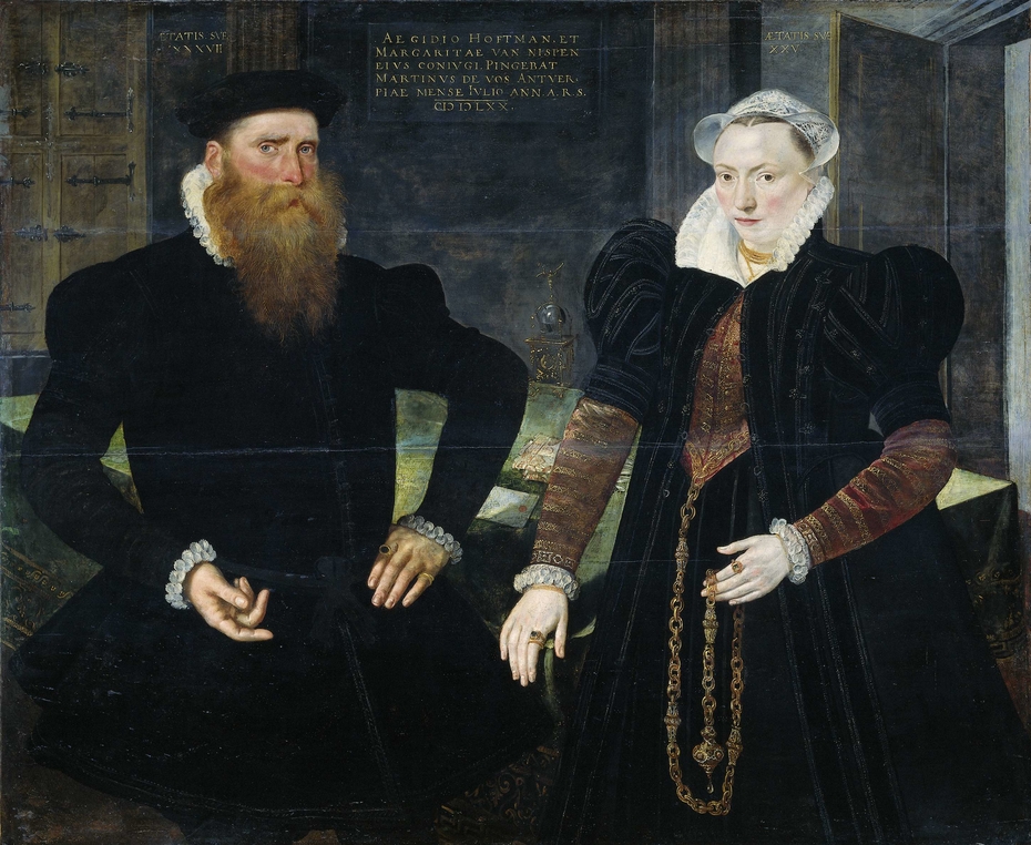 Portrait of Gillis Hooftman, Shipowner, and his Wife Margaretha van Nispen (Gilles van Eichelenberg, called Hoffman)
