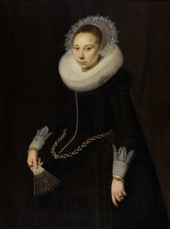 Portrait of Maria Overrijn van Schoterbosch, Wife of Dirck Corver by Cornelis van der Voort