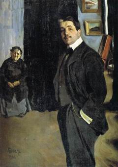 Portrait of Serge Diaghilev and His Nanny by Léon Bakst