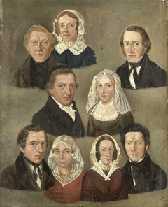 Portrait of the Artist's Parents, Douwe Martens Teenstra and Barber Hindriks Siccama, and Relatives by Kornelis Douwes Teenstra
