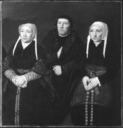 Portrait of Two Women and a Man by Bartholomaeus Bruyn the Elder