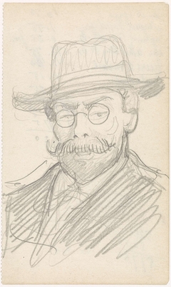 Portret van een heer met hoed en bril by Antoon Derkinderen