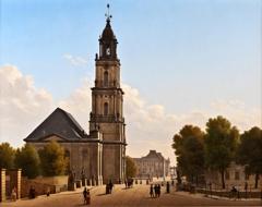 Potsdam, Garnisonkirche und Breite Brücke mit Blick auf das Stadtschloss by Carl Hasenpflug