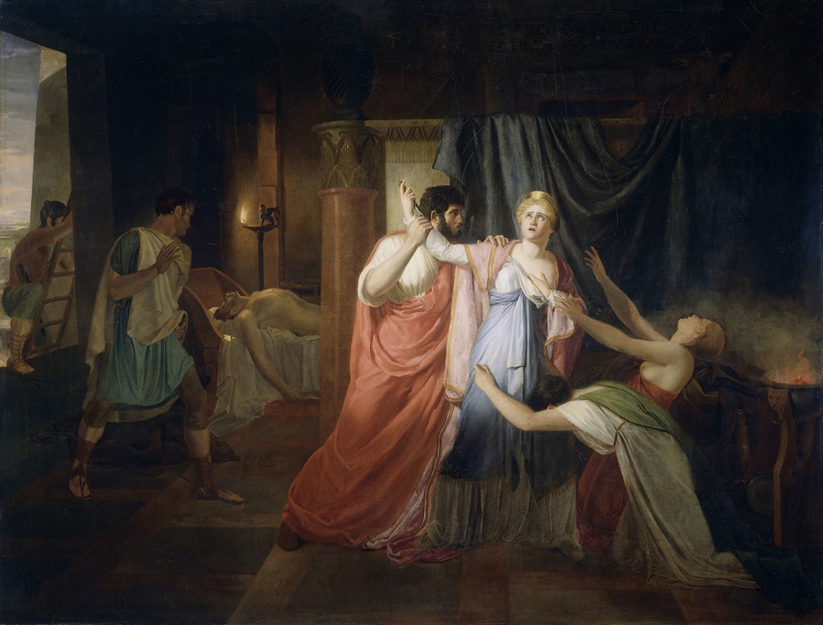 Proculeius Preventing Cleopatra from Stabbing herself