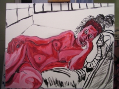Reclining Figure (Vanessa V.); Acrylic on Canvas; 30in X 40in; Steve Hendrickson by Steve Hendrickson