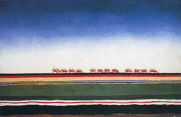 "Red Cavalry Riding" Kazimir Malevich Artwork on USEUM