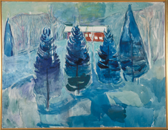 Red House and Spruces by Edvard Munch
