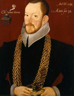 Richard Carew (1555-1620), aged 32, as High Sheriff & Deputy-Lieutenant of Cornwall by Anonymous