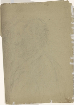 Schets van een man met baard en profiel by Thérèse Schwartze