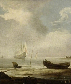 Sea-piece, a calm by Simon de Vlieger