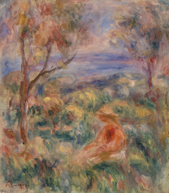 Seated Woman with Sea in the Distance (Femme assise au bord de la mer) by Auguste Renoir