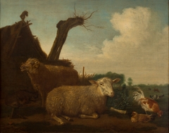 Sheep and ram by Adriaen van de Velde