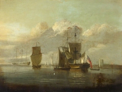 Shipping by moonlight by Francis Swaine