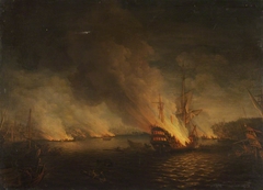 Sir John Thomas Duckworth's action in the Dardanelles, 19 February 1807 by Thomas Whitcombe